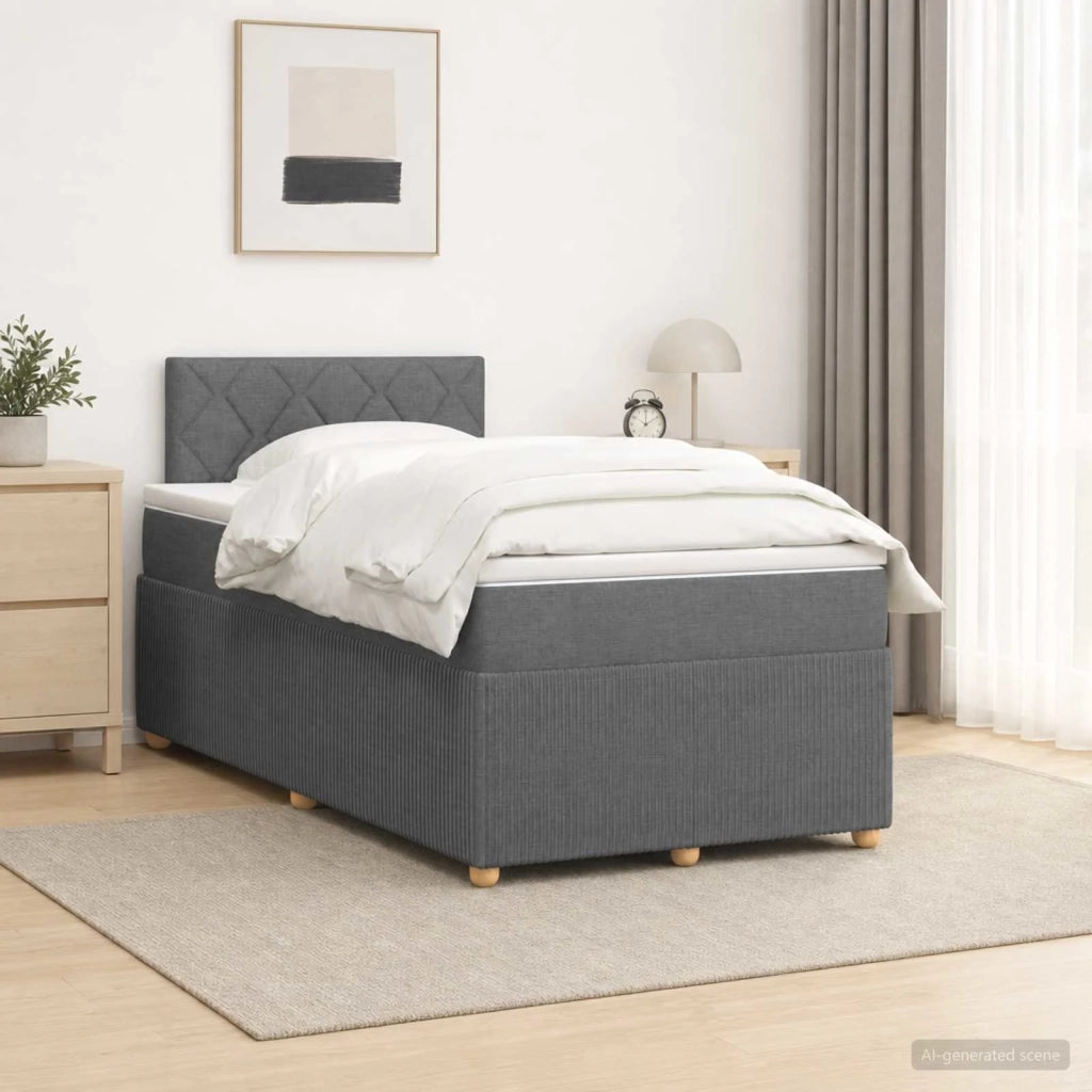 Letto box spring con materasso Grigio Scuro 120 x 200 cm 3451448