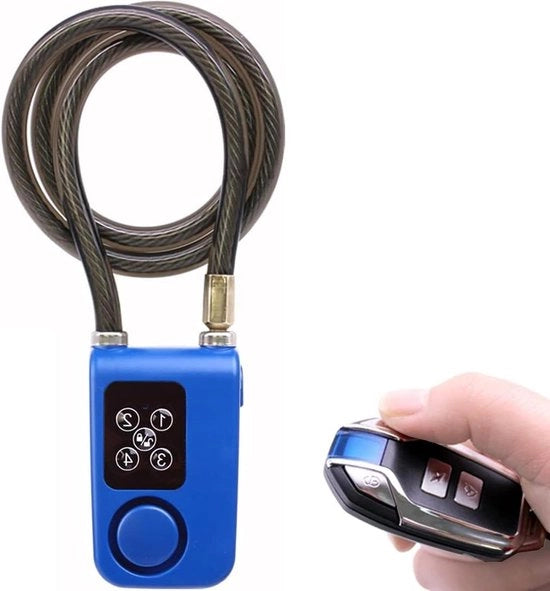 Alarmando Plus - Flessibile Fermo Posto Senza Chiave: Antifurto, Comando a Distanza Senza Fili, Impermeabile - 84 cm Lunghezza Cavo - Sicurezza, Cavo in Acciaio Digitale, Catena per Bicicletta, Motocicletta, Scooter