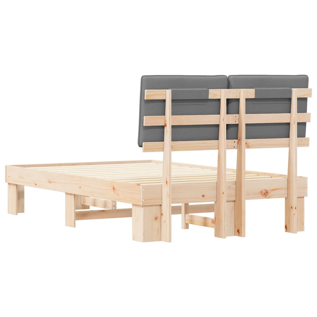 Letto con Testiera Rivestita Grigio chiaro 120 x 190 cm
