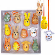 Set di tappeti di Pasqua in legno - Uova di Pasqua/Leopardo/Cucciolo di tacchino/Agno - Decorazione di Pasqua Interna/Esterna - Decorazione di Primavera - Compact 2x3 cm