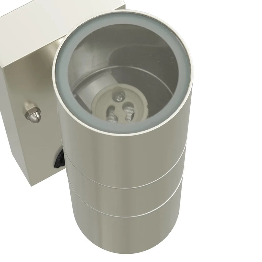 Lampada da Parete Esterna 2 pz Argento 7 x 10 x 22 cm CFW8888079