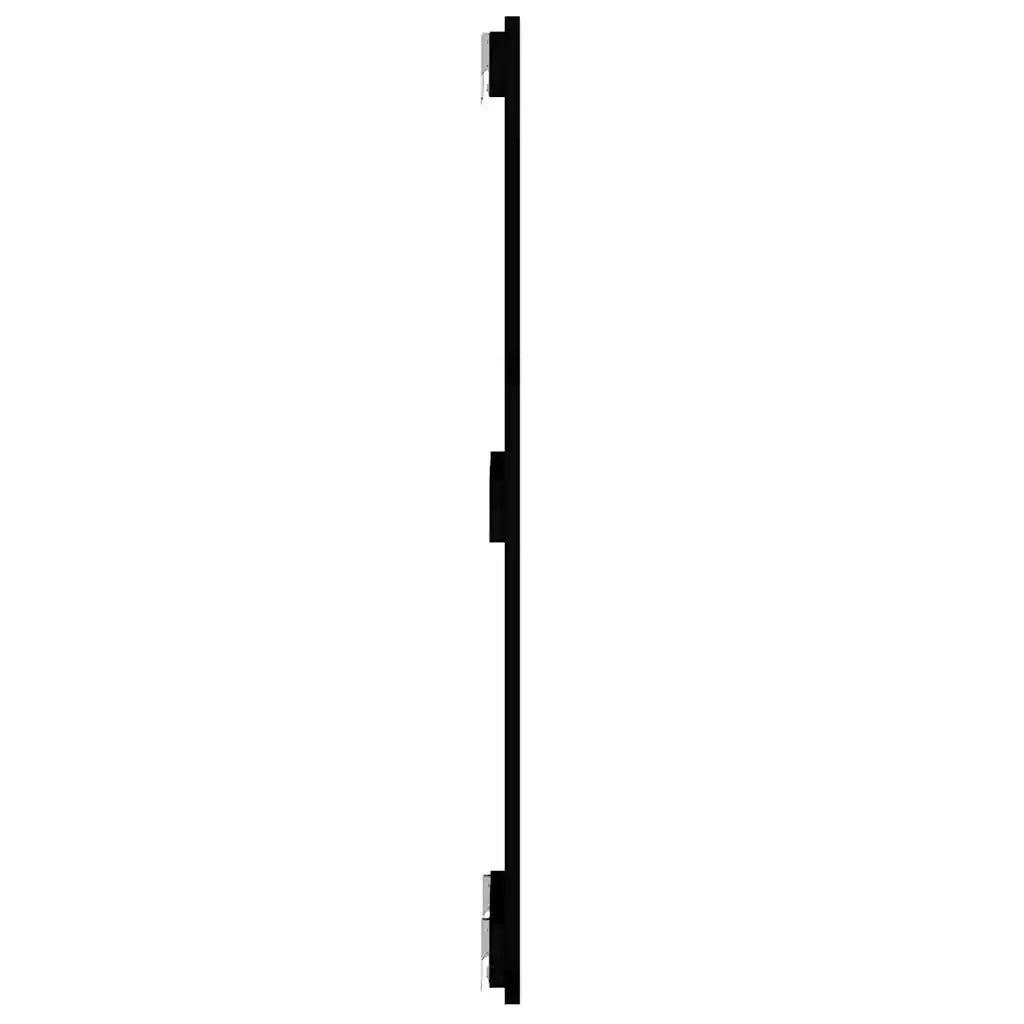 Testiera | Testata da Parete Nera 82,5x3x90 cm in Legno Massello di Pino