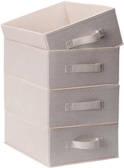 Set di 4 casse di stoccaggio in tessuto pieghevole, sistema di organizzazione di carico per abbigliamento, biancheria intima e accessori.