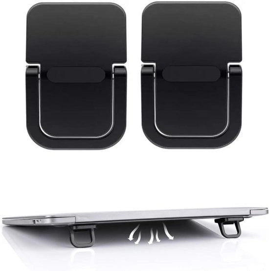 Supporto per Laptop Pieghevole - 2 Pezzi - Supporto per Laptop Mini Invisibile - Supporto per Laptop Mini Autoadesivo per Scrivania Computer Tastiera Notebook in Nero