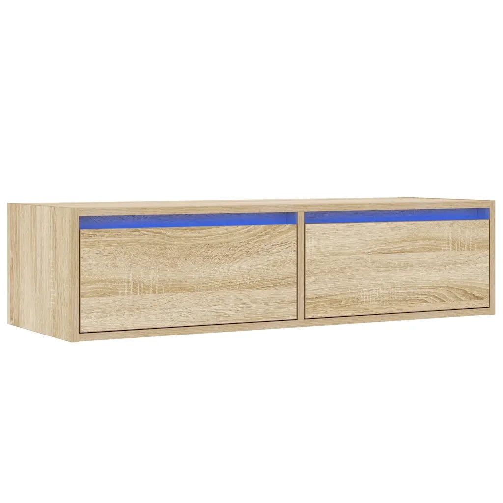 vidaXL Mobile Porta TV con Luci LED Rovere Sonoma 100X35,5x25 cm