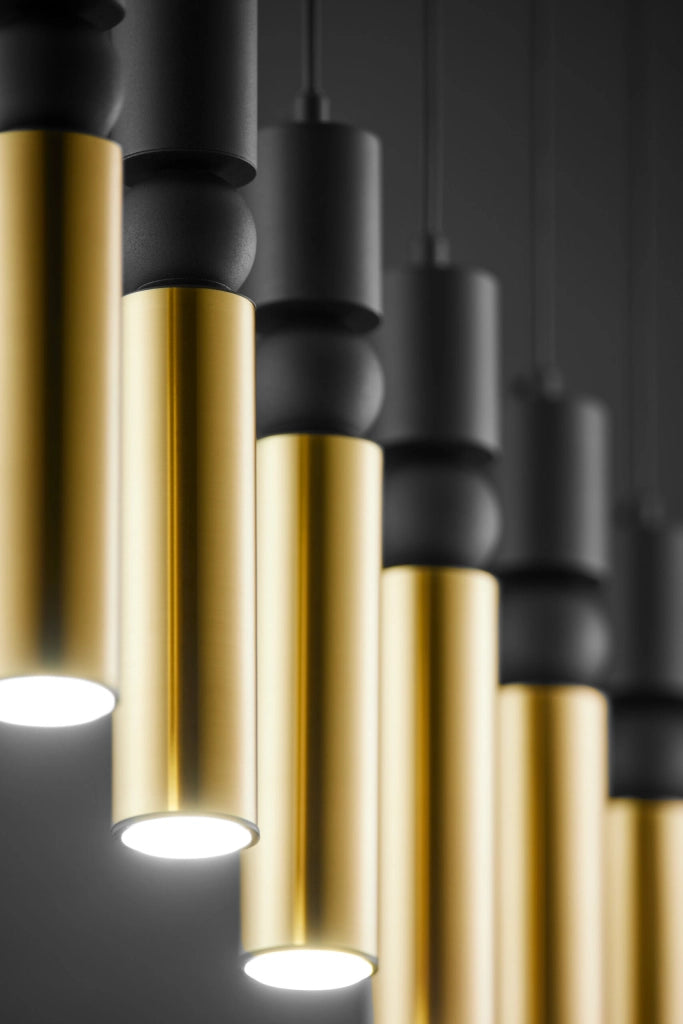 Lampada sospensione ALAS Jupiter 90cm nero-oro 6xGU10