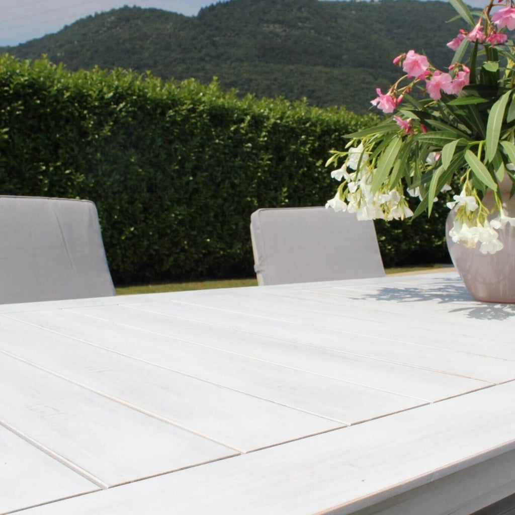 Tavolo estensibile in legno di Acacia bianco 150/200x90 cm mod. Bali