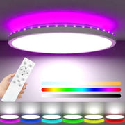 Lampada LED plafonaria 24W 3200 lumen con cambiamento di colore RGB IP54 impermeabile per bagno lampada 3000K-6000K - rotonda piatta - per camera da bambini camera da letto