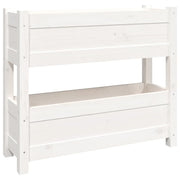 Fioriera rialzata per piante e fiori terrazza giardino 77 x 25 x 66 cm legno massello di pino bianco 02_0037850
