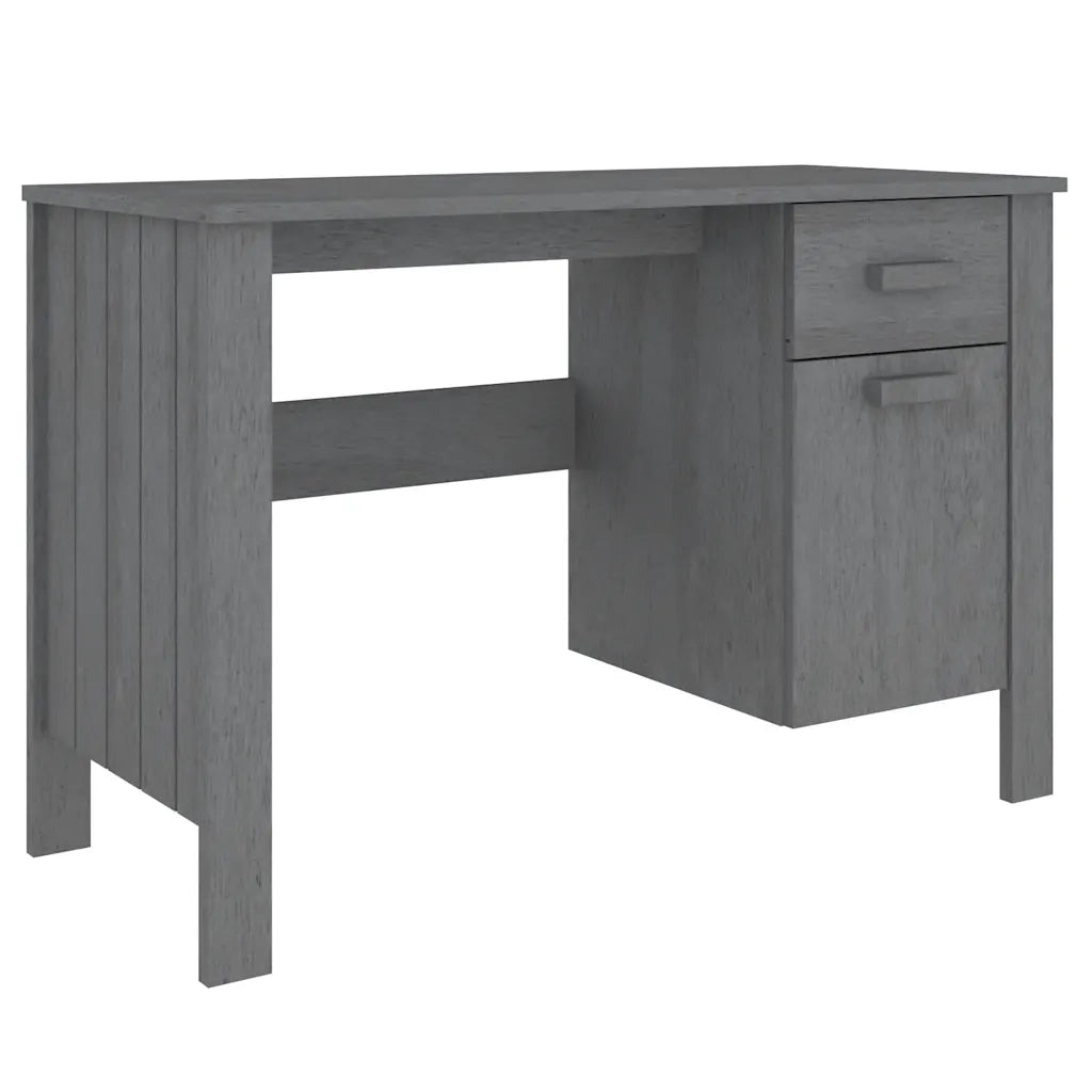 Scrivania HAMAR Grigio Scuro 113x50x75 cm in Legno di Pino