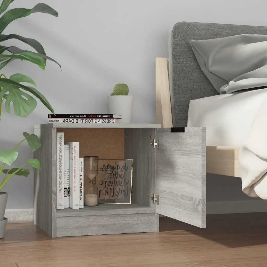 Set di 2 Comodini | Armadio da Notte | Mobiletto da notte Grigio Sonoma 40x39x40 cm