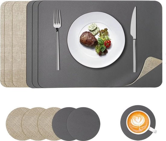 Piastoli in Lederlook - Impermeabili - 6 set - Pelle Artificiale - 43 x 30 cm
