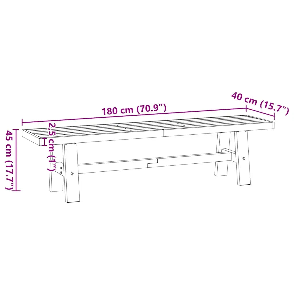 vidaXL Panca Pranzo NOAIN Gambe a Forma A 180x40x45 cm Legno Massello