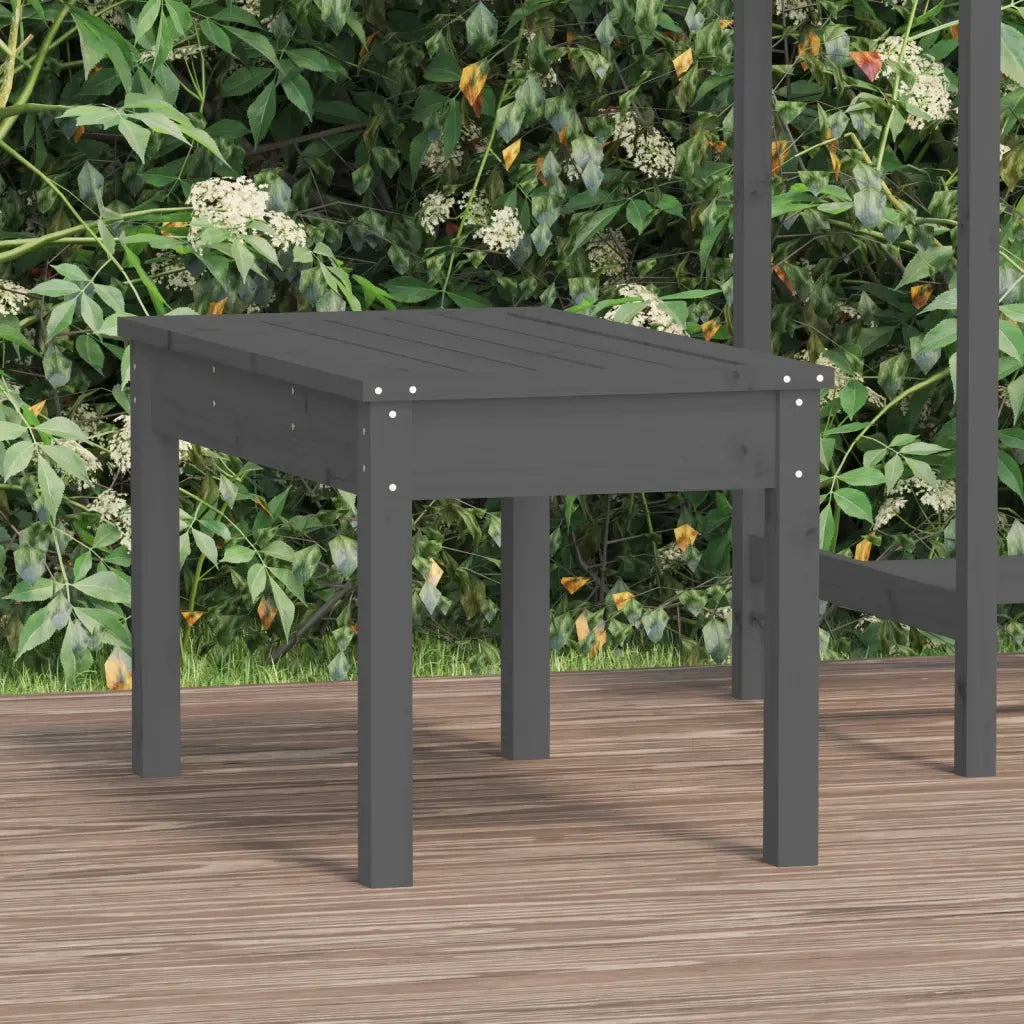 Panca da Giardino-Sgabello-Panca da esterno Grigia 80x44x45 cm Legno Massello di Pino