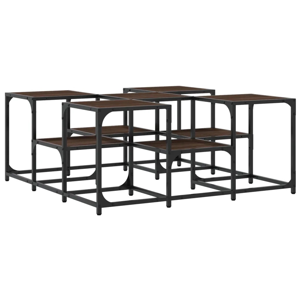 Tavolino da Salotto-Tavolino da soggiorno-Tavolo Rovere Marrone 91x91x40cm Legno Multistrato
