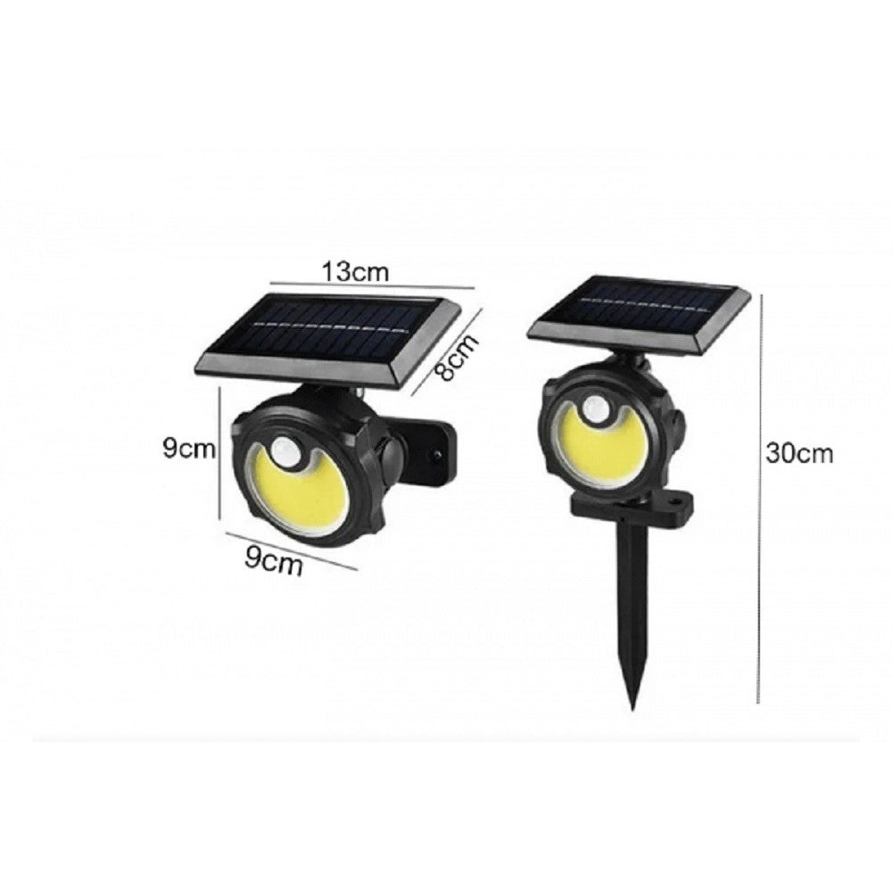 Trade Shop - Picchetto Giardino Energia Solare 56 Cob Led Luce Fredda Sensore Movimento B0391 -