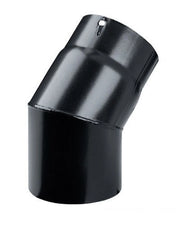 GOMITO 45Â°PER STUFA D.15 PORCELLANATO PESANTE NERO OPACO MM.1,2