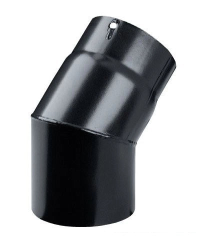 GOMITO 45Â°PER STUFA D.15 PORCELLANATO PESANTE NERO OPACO MM.1,2