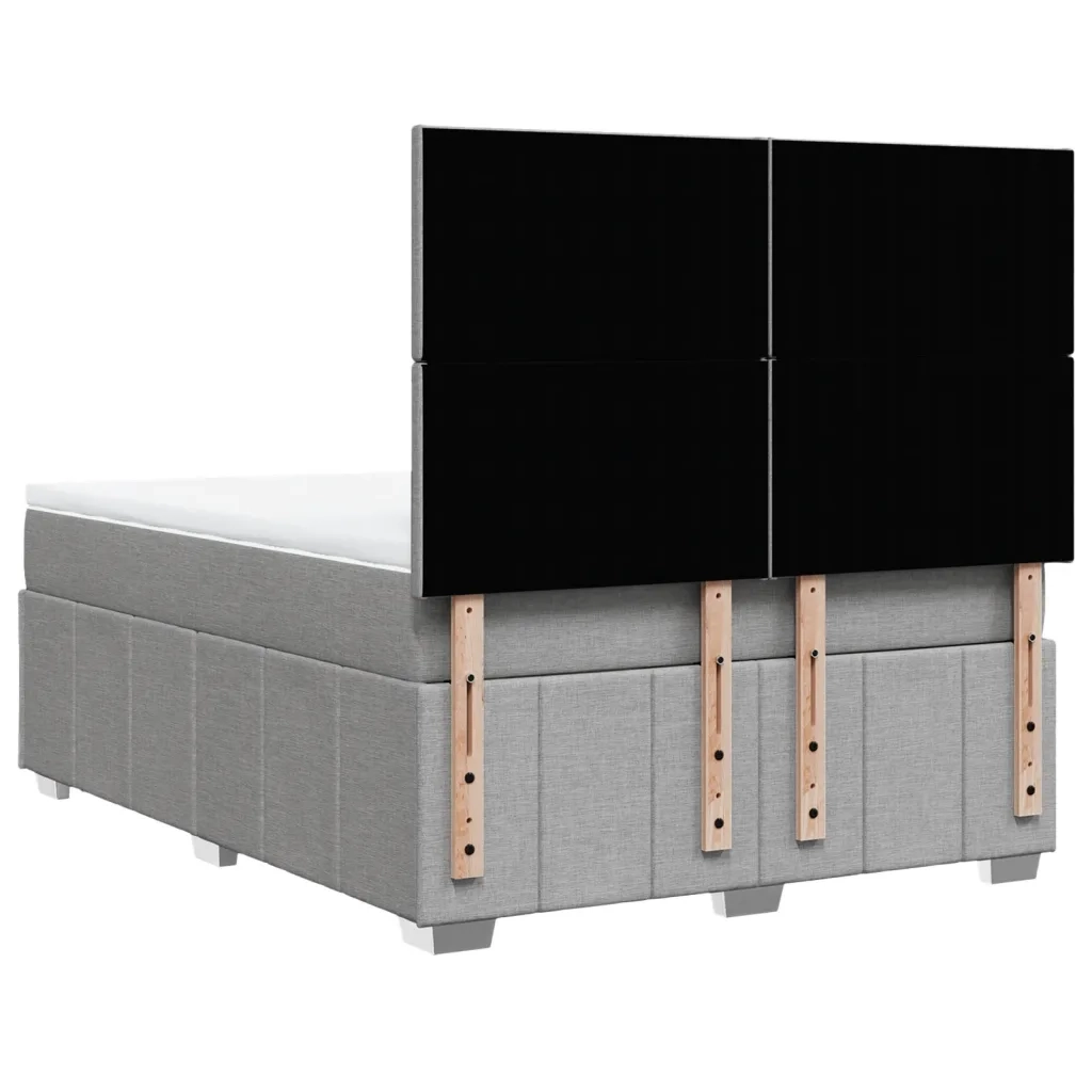 Giroletto a Molle con Materasso Grigio Chiaro 140x200cm Tessuto