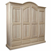 Armadio classico 4 porte 4 cassetti legno grezzo 234x60x230 (472) - Mobili 2G
