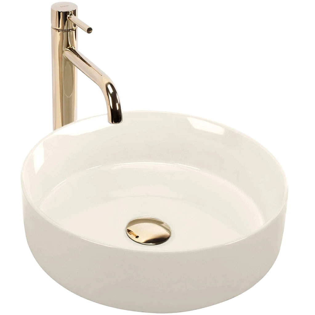 Lavabo Da Appoggio Rea Sami Ecru Shiny