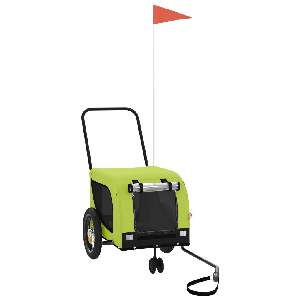 Rimorchio da Bici per Animali Verde e Nero Oxford e Ferro CFW8491529