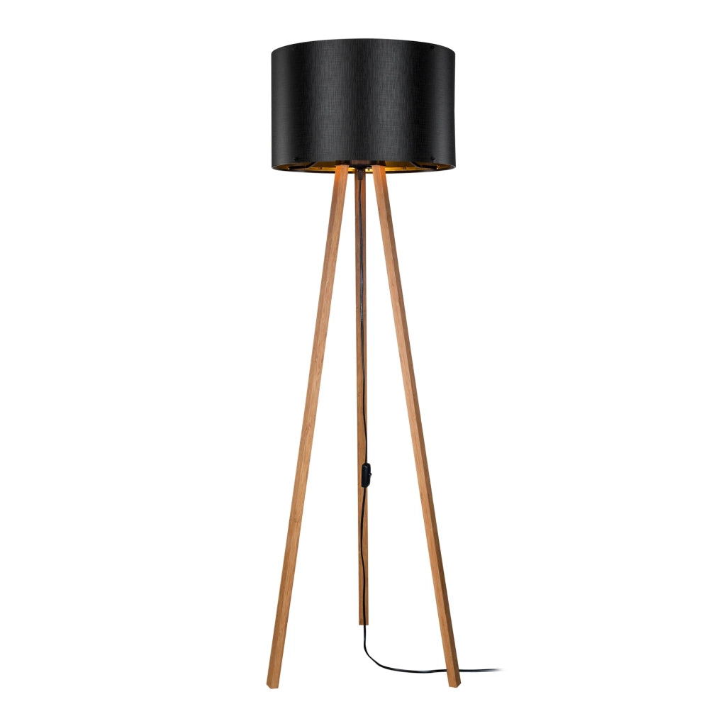 Lampada da terra lampada a treppiede altezza 136 cm attacco E27 bambù/nero 03_0007273