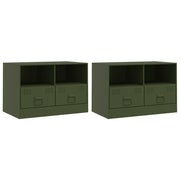 Mobili TV 2 pz | Armadietto TV | Mobile Porta TV Verde Oliva 67x39x44 cm in Acciaio