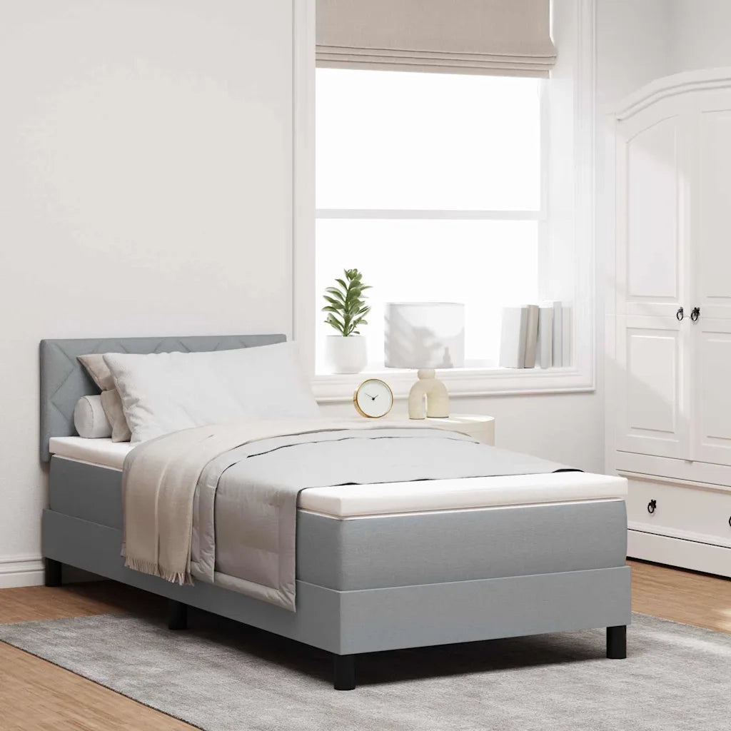 Letto a molle con materasso Grigio chiaro 90 x 190 cm Tessuto 3342247