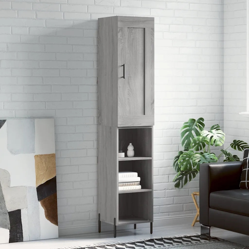 Credenza Grigio Sonoma 34,5x34x180 cm in Legno Multistrato 3200335