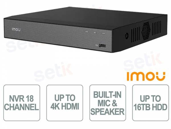 Nvr 18ch ip 10mp h265 4k uhd bid vga hdmi hd - NVR-N118-8A0E-P