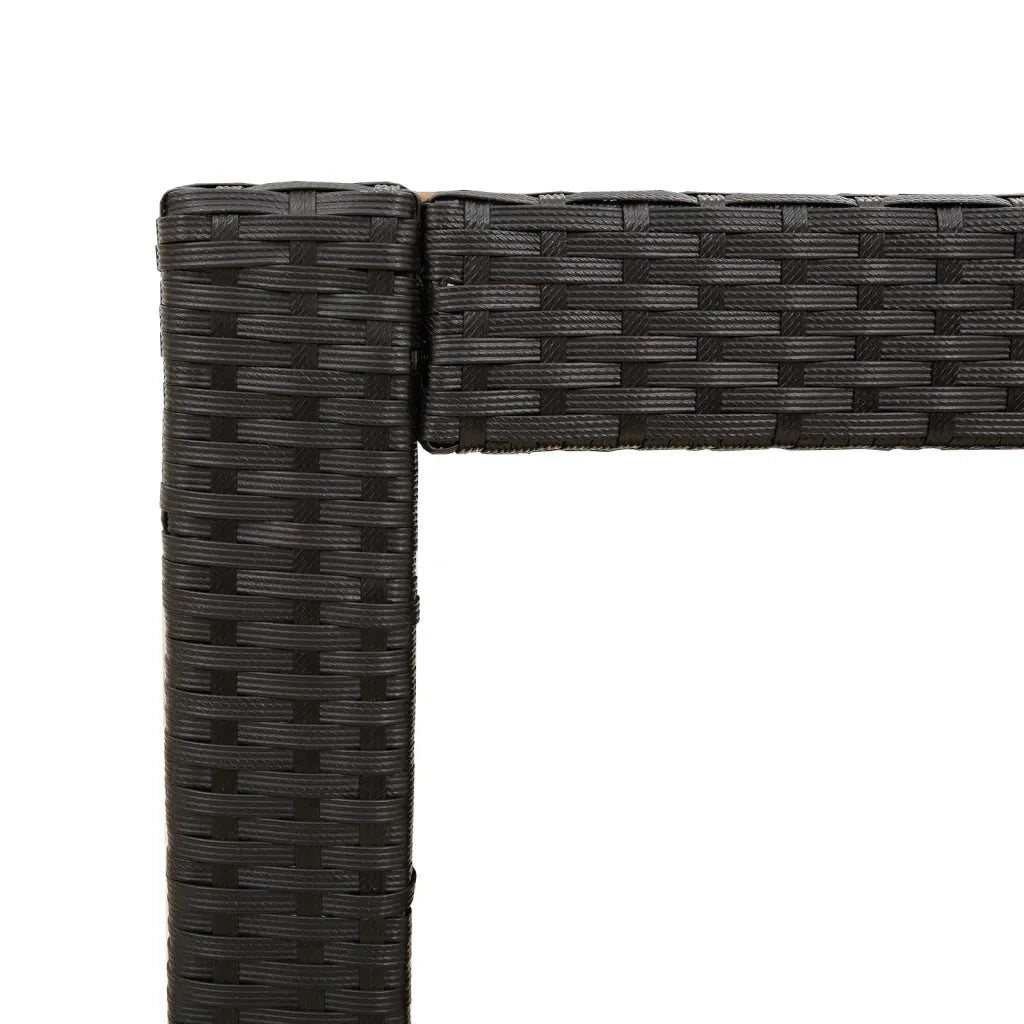 Tavolino da Giardino-Tavolo da Esterno-Tavolino da Patio Piano Legno Nero 100x40x75 cm Polyrattan