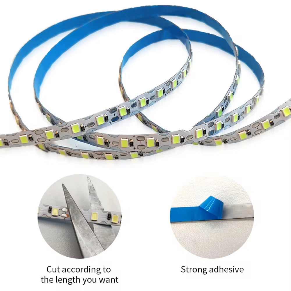 STRISCIA LED 2835 CURVABILE STRIP 120 LED PER METRO PIEGHEVOLE A S BOBINA DA 20 MT 12V LUCE BIANCA FREDDA 6000K