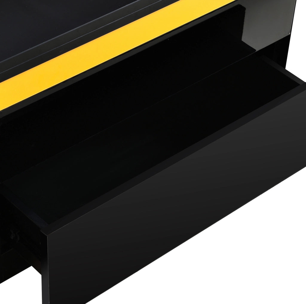 Tavolino da caffè 100x50x43 cm; sollevabile e pieghevole con contenitore; MDF e pannello truciolare nero