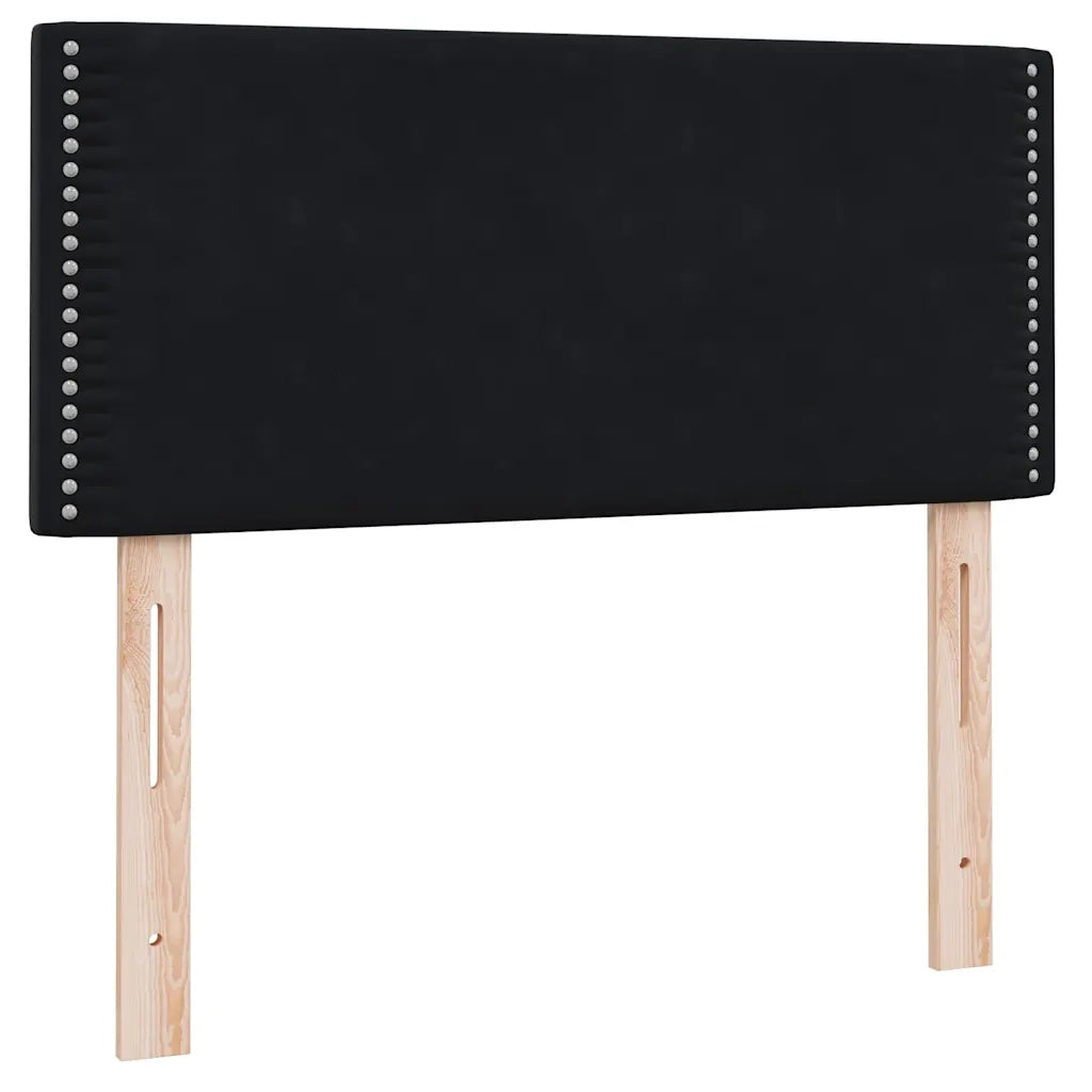 vidaXL Giroletto a Molle con Materasso Nero 90x210 cm in Velluto