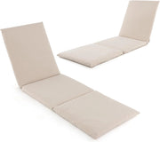 Cuscino per Lettino Prendisole, Tappetino per Sdraio con Cinghie di Fissaggio, Cuscino Pieghevole per Sedia da Sdraio, 182 x 59 cm (2, Beige) (Beige,2)