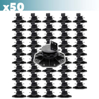Set 50 supporti per pavimenti galleggianti, Altezza regolabile 33-64mm Max 2700 kg, Piedini Decking