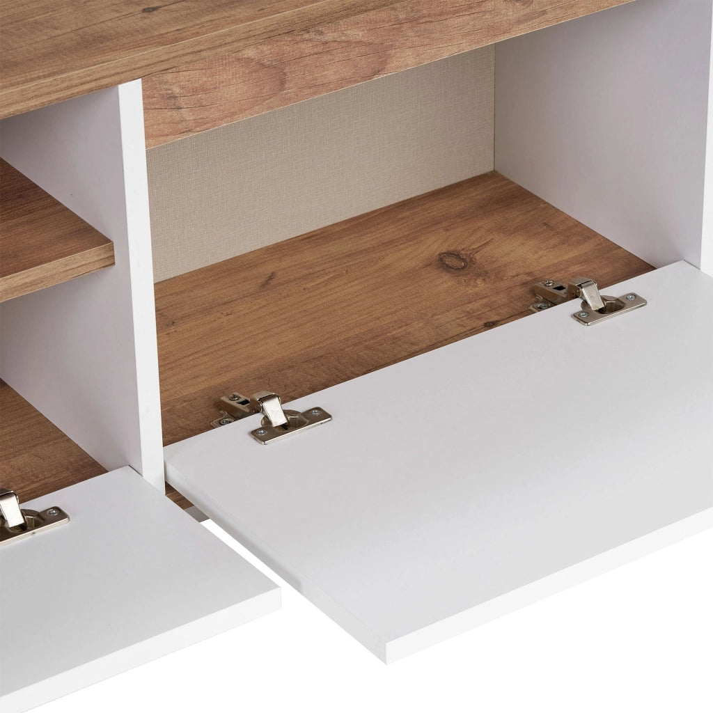 Porta TV in legno "Sentinel" - 160 x 30 x 42 cm - Bianco