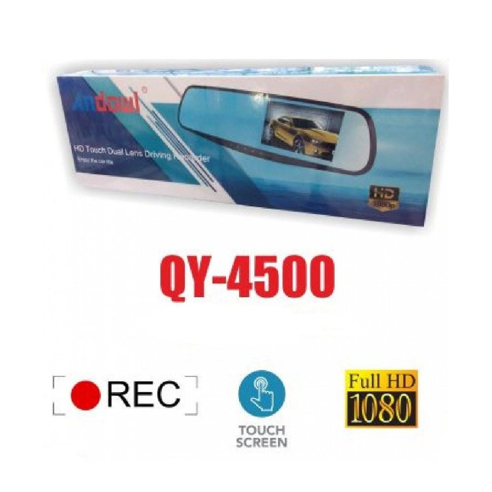 Trade Shop - Fotocamera Per Auto Specchio Touch Full Hd 5" Guida Con Doppio Obiettivo Qy-4500 -