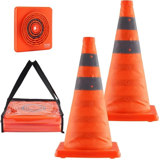 Pannello di sicurezza pieghevole - 2 pezzi - Riflettente arancione