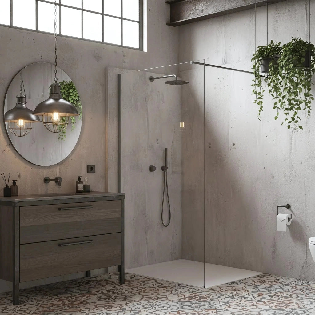 Parete Doccia Rea Flexi Transparent / Titan 80