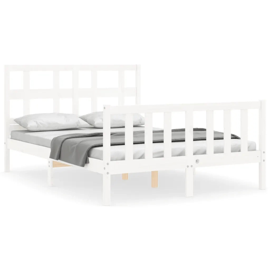 Giroletto senza Materasso-Struttura Letto Bianco 140x200 cm Legno Massello Pino 821720