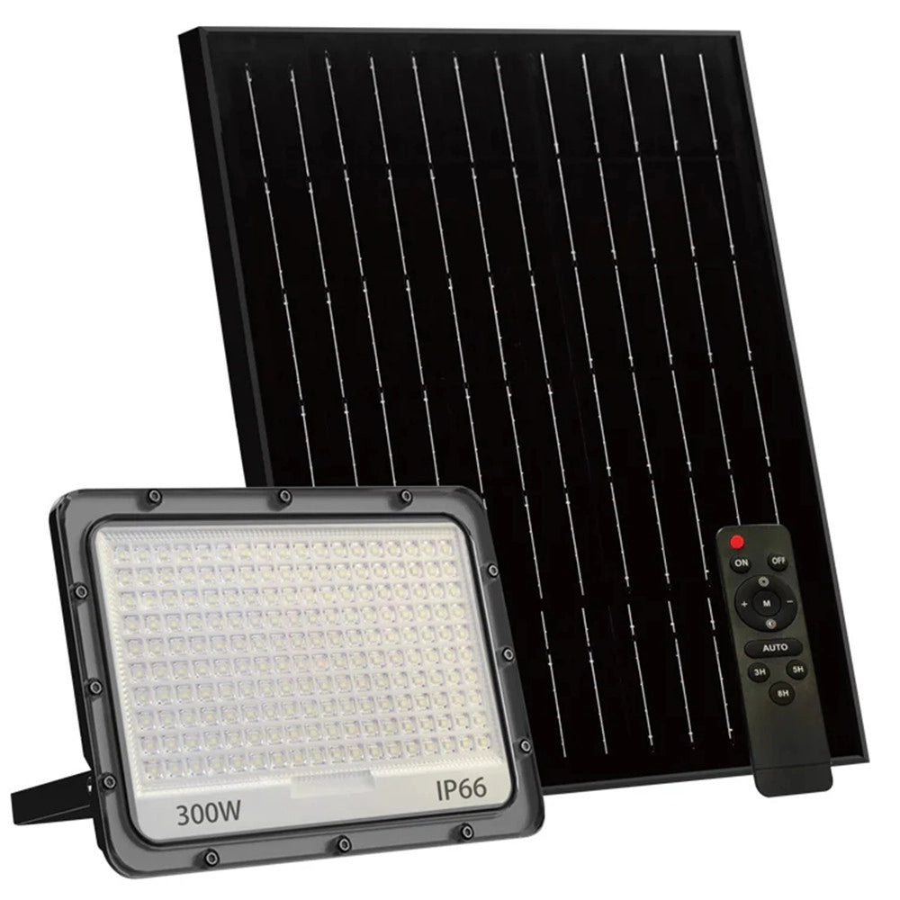 Trade Shop - Faro Led Da Esterno Con Pannello Solare 300w Ip66 Telecomando Luce Regolabile Sf319-300-3c -