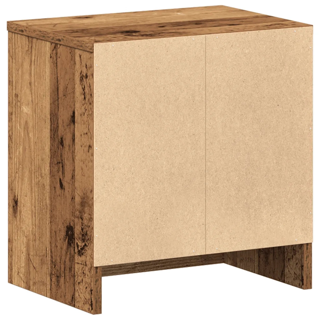 Comodini 2 pz con Cassetto Legno Antico 39x28x41 cm