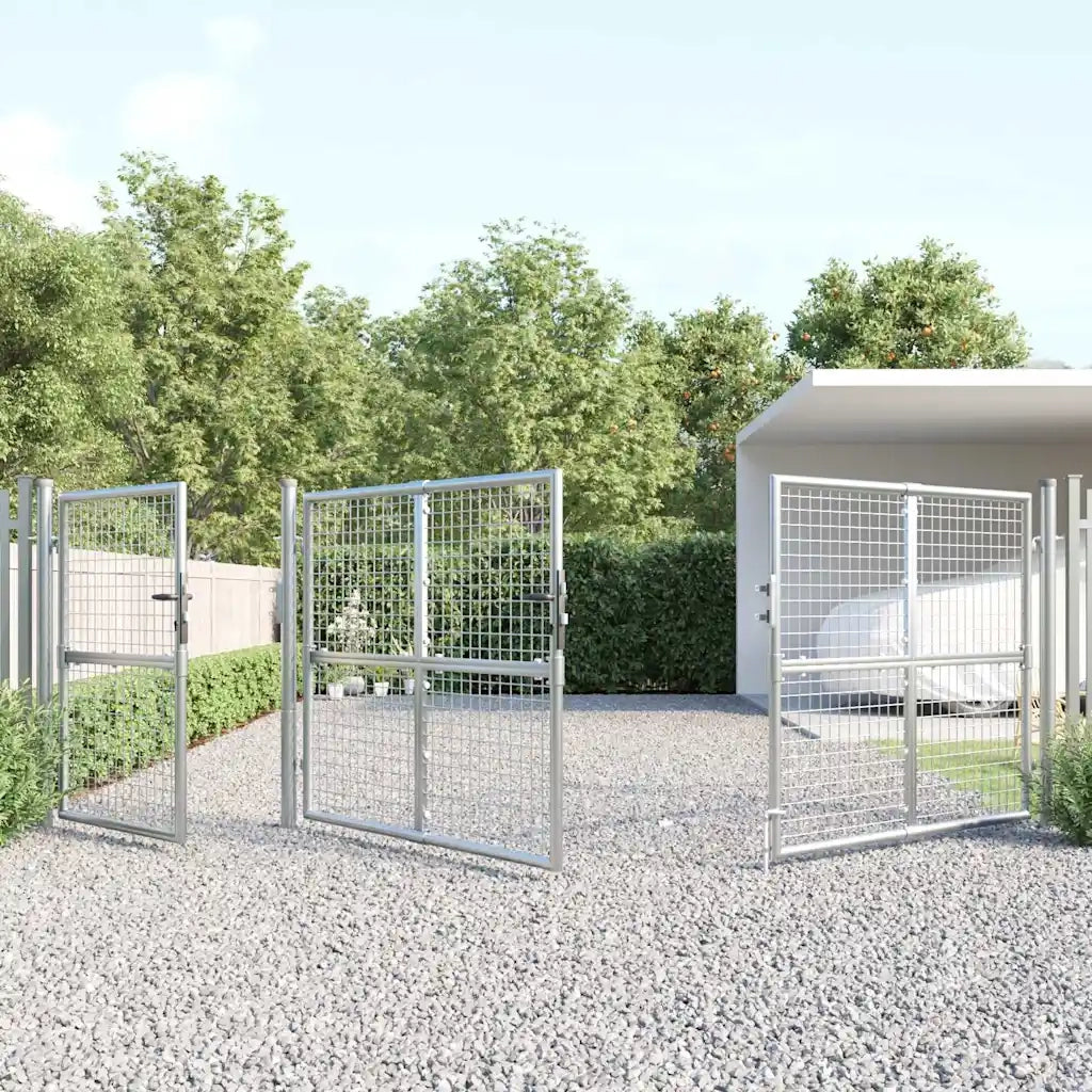 Cancello da Giardino in Rete Argento 400x125 cm in Acciaio Zincato 154555