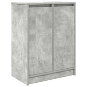 Scarpiera con 2 ante e 8 ripiani 57 x 34 x 76 cm stile moderno finitura pratica in legno ingegnerizzato grigio cemento 02_0051772