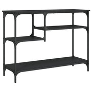 Tavolino Consolle | Tavolo d'Ingresso con Ripiani Nero 100x35x75 cm