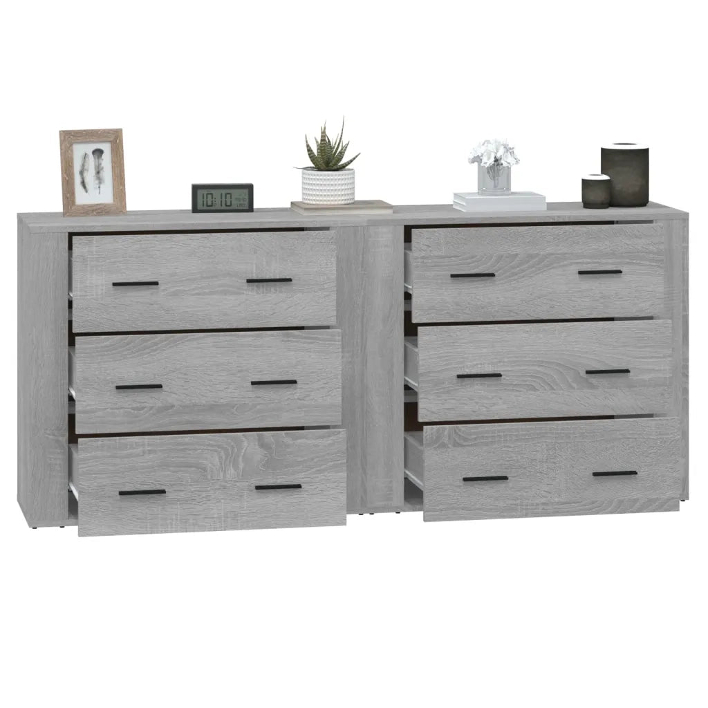 Credenze 2 pz | Madia | Buffet da pranzo | Armadio da pranzo Grigio Sonoma in Legno Multistrato