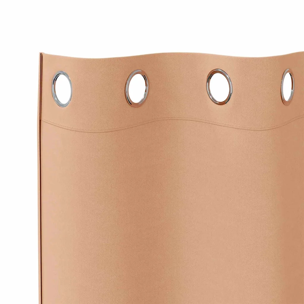 Tende Blackout con Anelli 2 pz Marrone Chiaro 225 x 140 cm 4107370