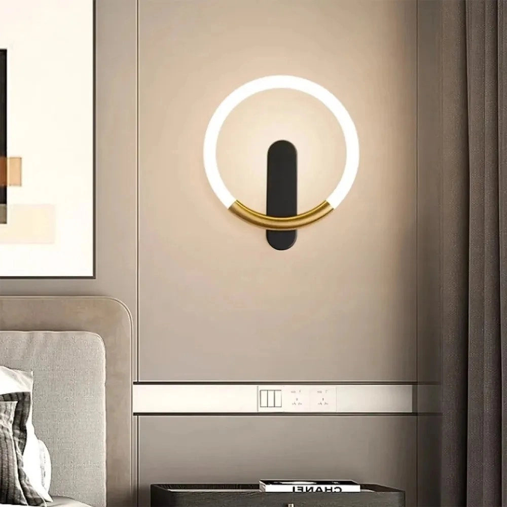 Applique Da Parete Led Lhj068-w C Brush Gold/black